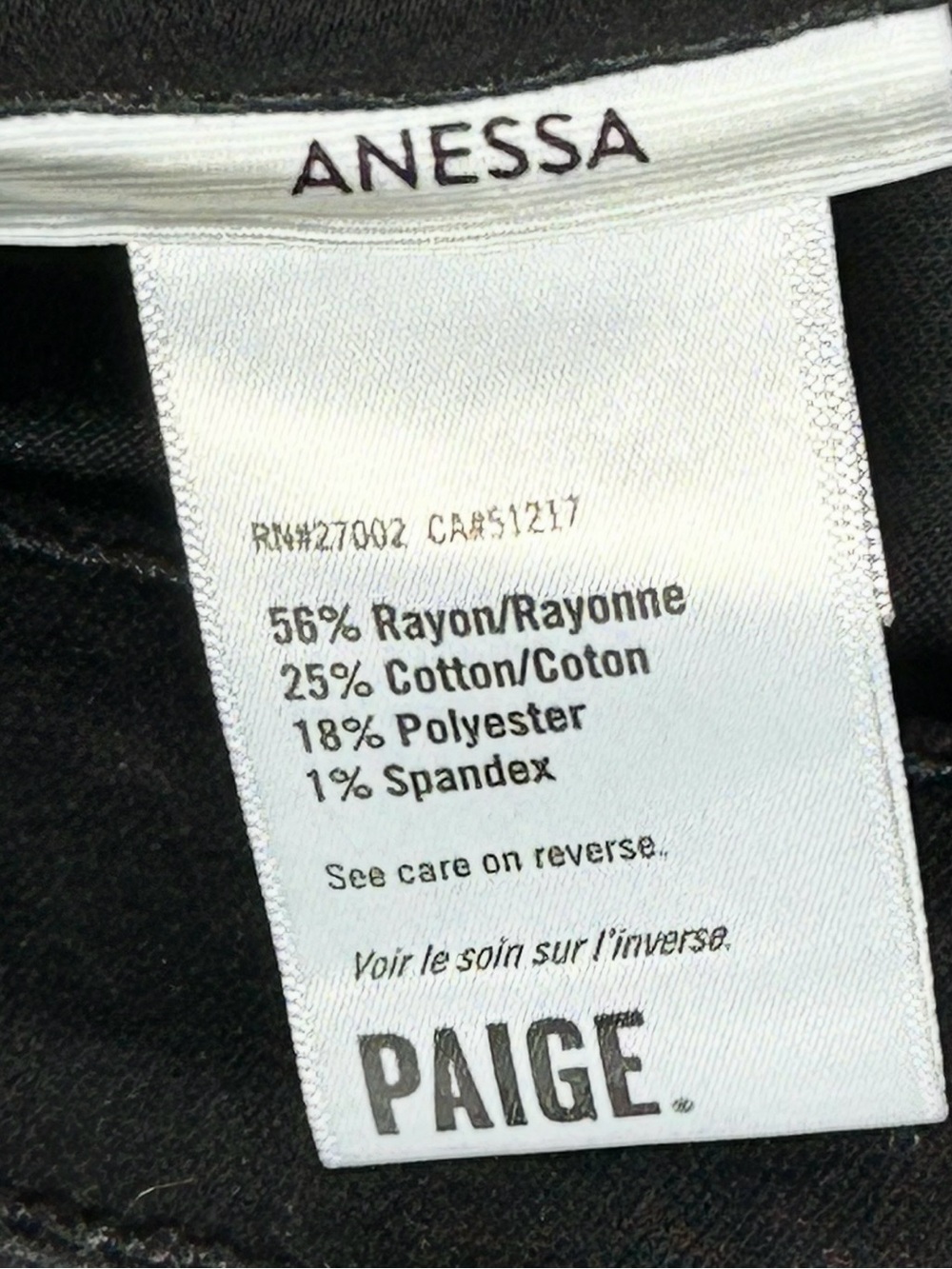 Paige Anessa Wide Leg Jeans Black Fog Luxe Coating Coated Stretch Denim Size 26 - Picture 5 of 5